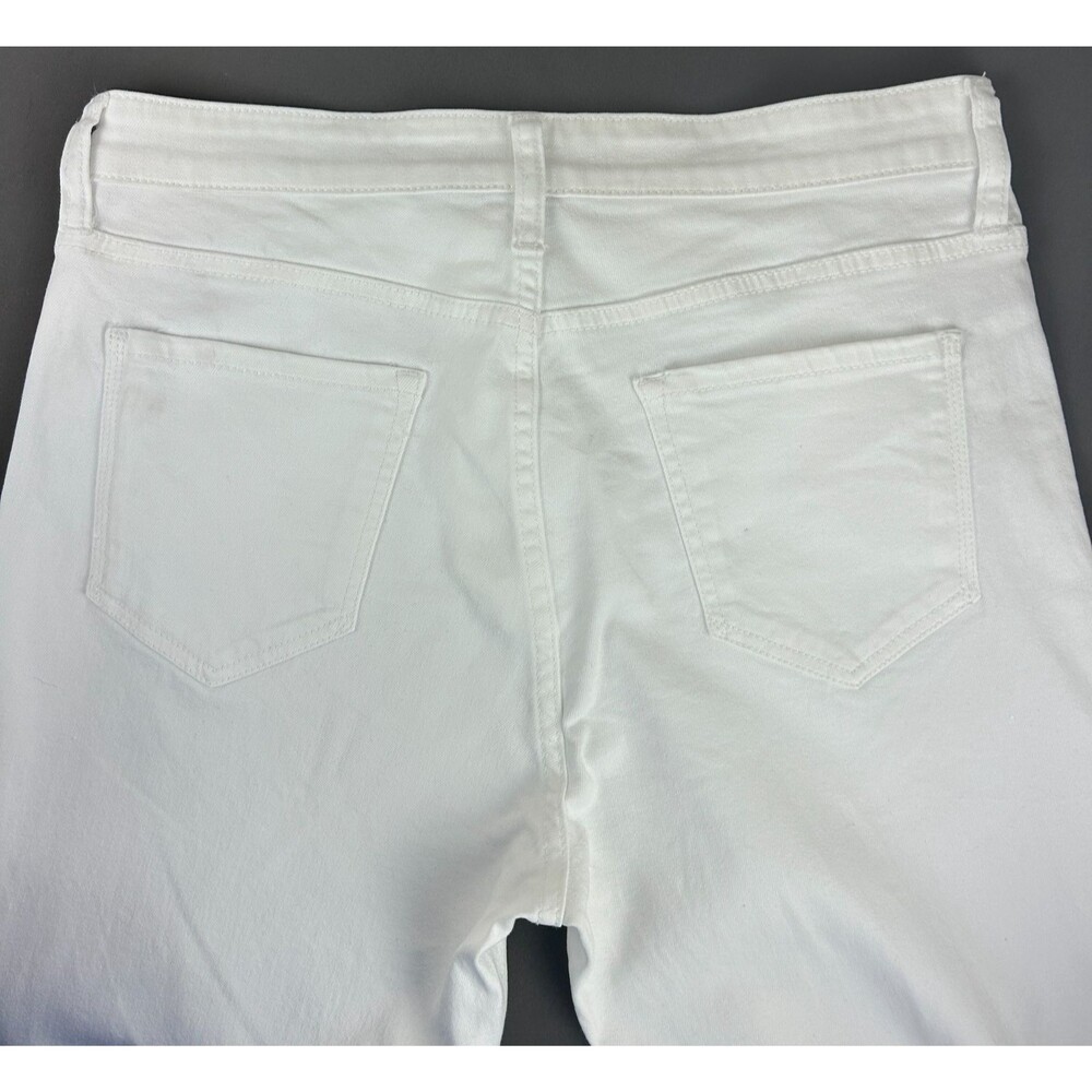 Boston Proper White Denim Wide Leg Jeans Size 10 - Picture 7 of 11